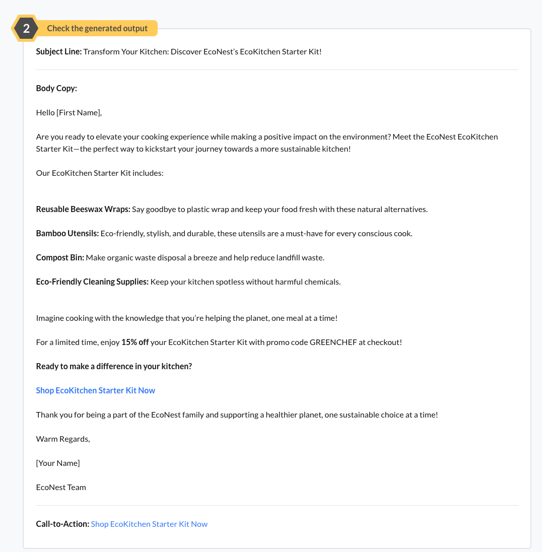 check generate output