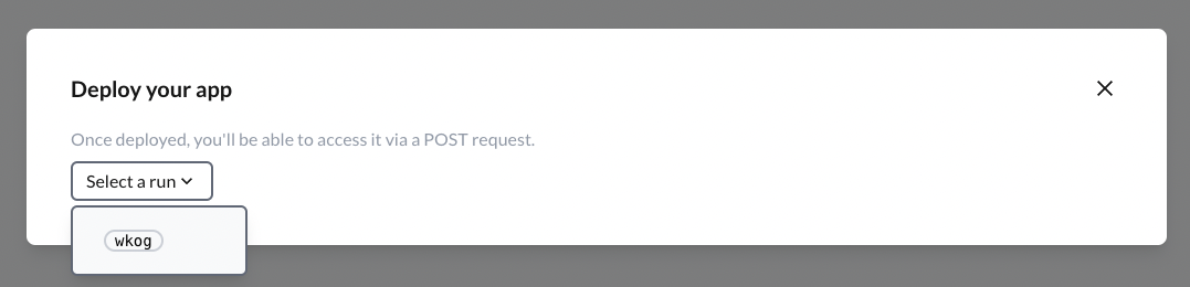 deployment select run